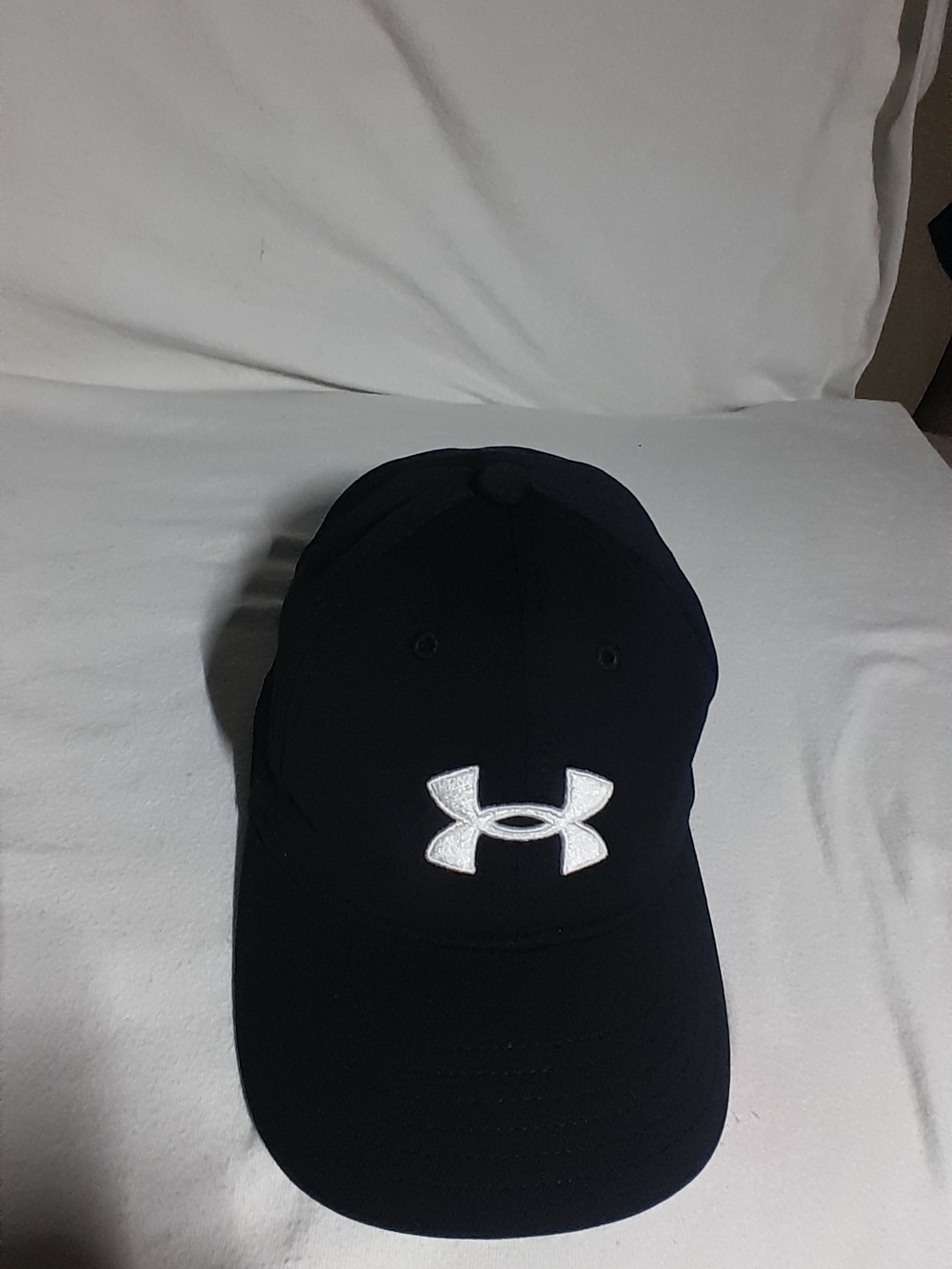 Under Armour Men's Black Baseball Cap with White Logo
